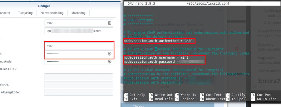 Example from iscsid.conf