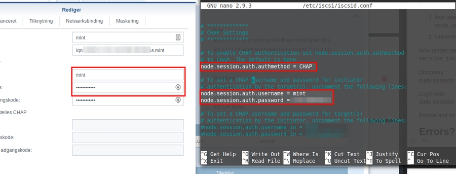 Example from iscsid.conf